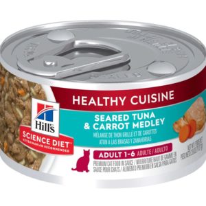 Hill's Science Diet Wet Cat Food, Adult, Healthy Cuisine, Seared Tuna & Carrot Recipe, 2.8 oz Cans, 24 Pack
