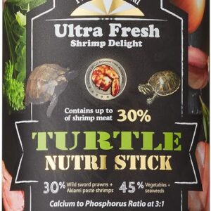 Ultra Fresh - Turtle Nutri Stick, Wild Sword Prawn, Calcium & Vitamin D Enriched Aquatic Turtle Food with Probiotics for Picky Turtles, Made from All Natural Ingredients 3.35 oz