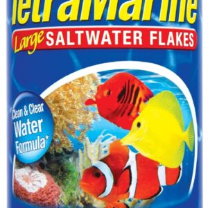 TetraMarine Large Saltwater Flakes, Nutritionally Balanced Fish Food for Saltwater Fish, 5.65 oz