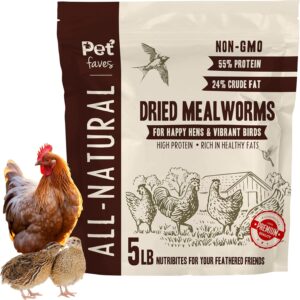 Dried Mealworms for Chickens, Birds, Hamster, Reptile and Turtle