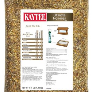 Kaytee Wild Bird Ultimate No Mess Wild Bird Food Seed For Cardinals, Finches, Chickadees, Nuthatches, Woodpeckers, Grosbeaks, Juncos and Other Colorful Songbirds, 9.75 Pound